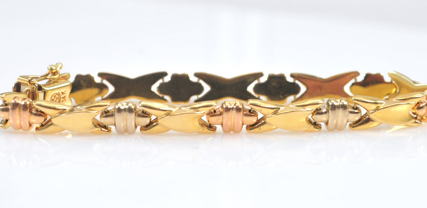 Designer 14K Gold Puffed Link Bracelet