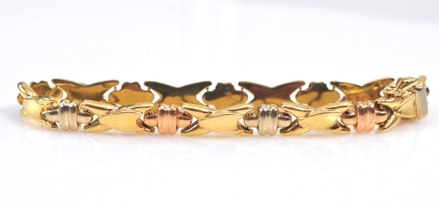 Designer 14K Gold Puffed Link Bracelet