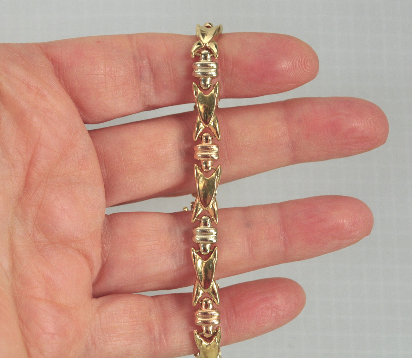 Designer 14K Gold Puffed Link Bracelet