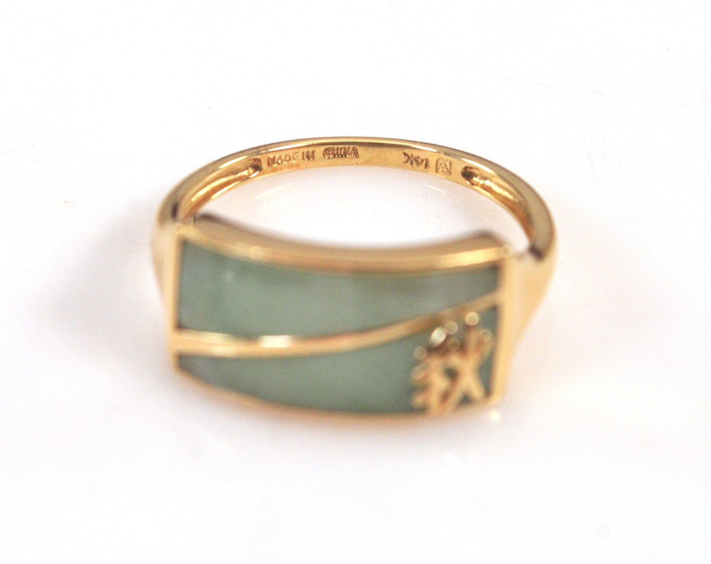 14K Gold Chinese Jadeite Ring