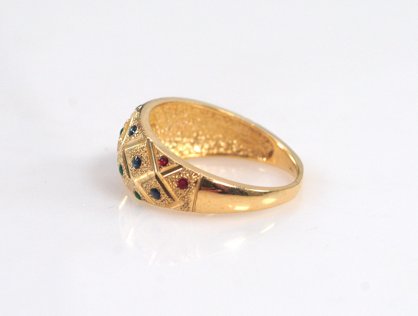 Estate 14K Gold Enamel Dot Ring