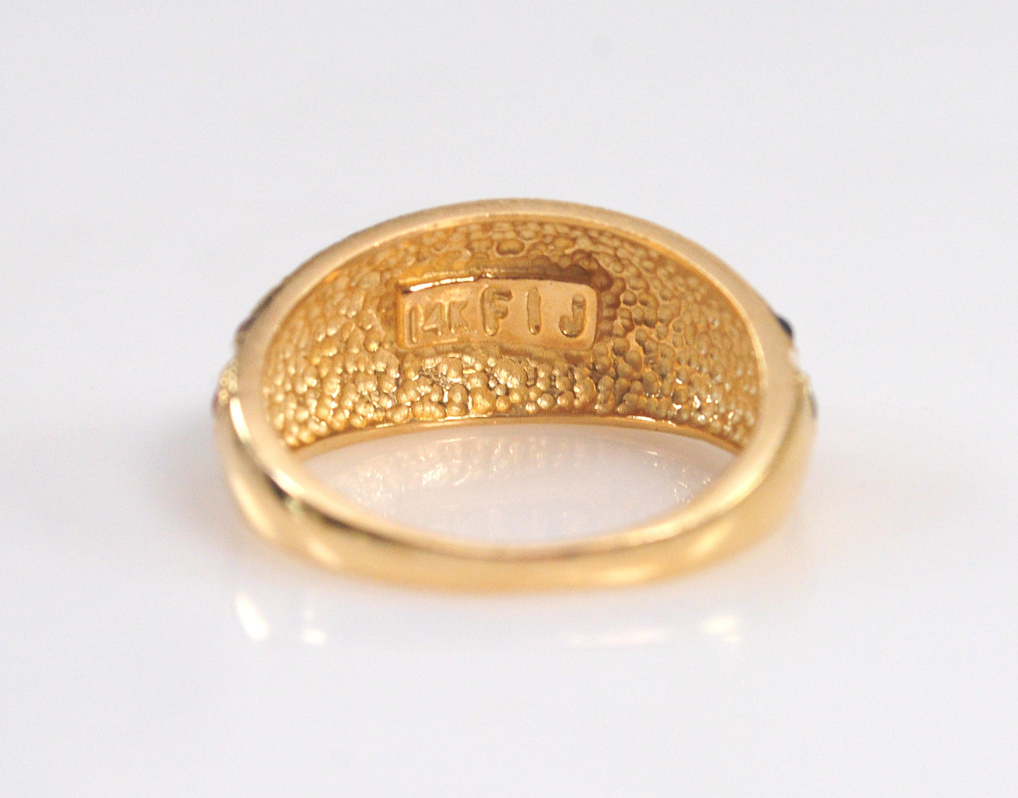 Estate 14K Gold Enamel Dot Ring