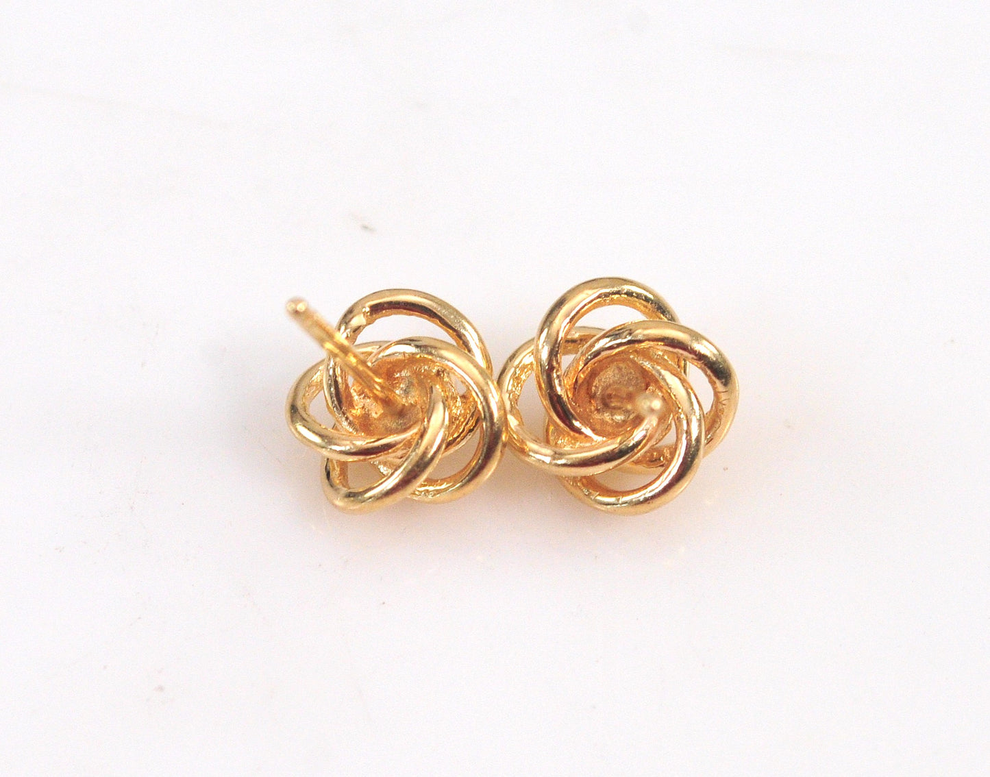 14K Gold Diamond Knot Stud Earrings