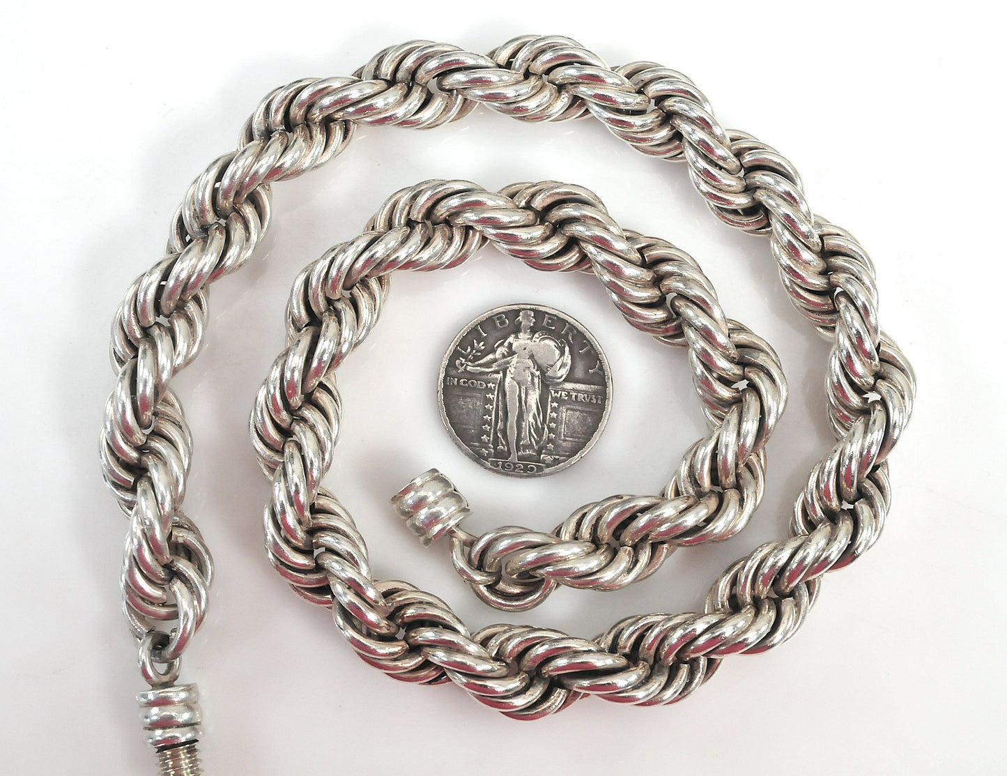 Vintage Taxco Sterling Silver Rope Necklace | Juan Sandoval Two Trees Spiral Statement (18 inch)