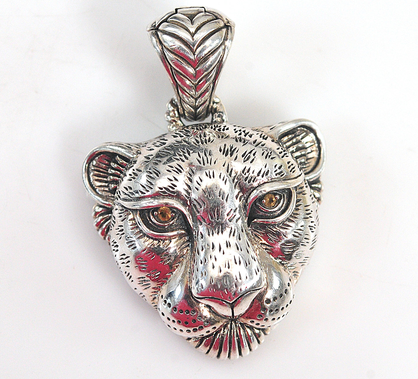John Hardy Sterling Silver Lioness Enhancer Pendant