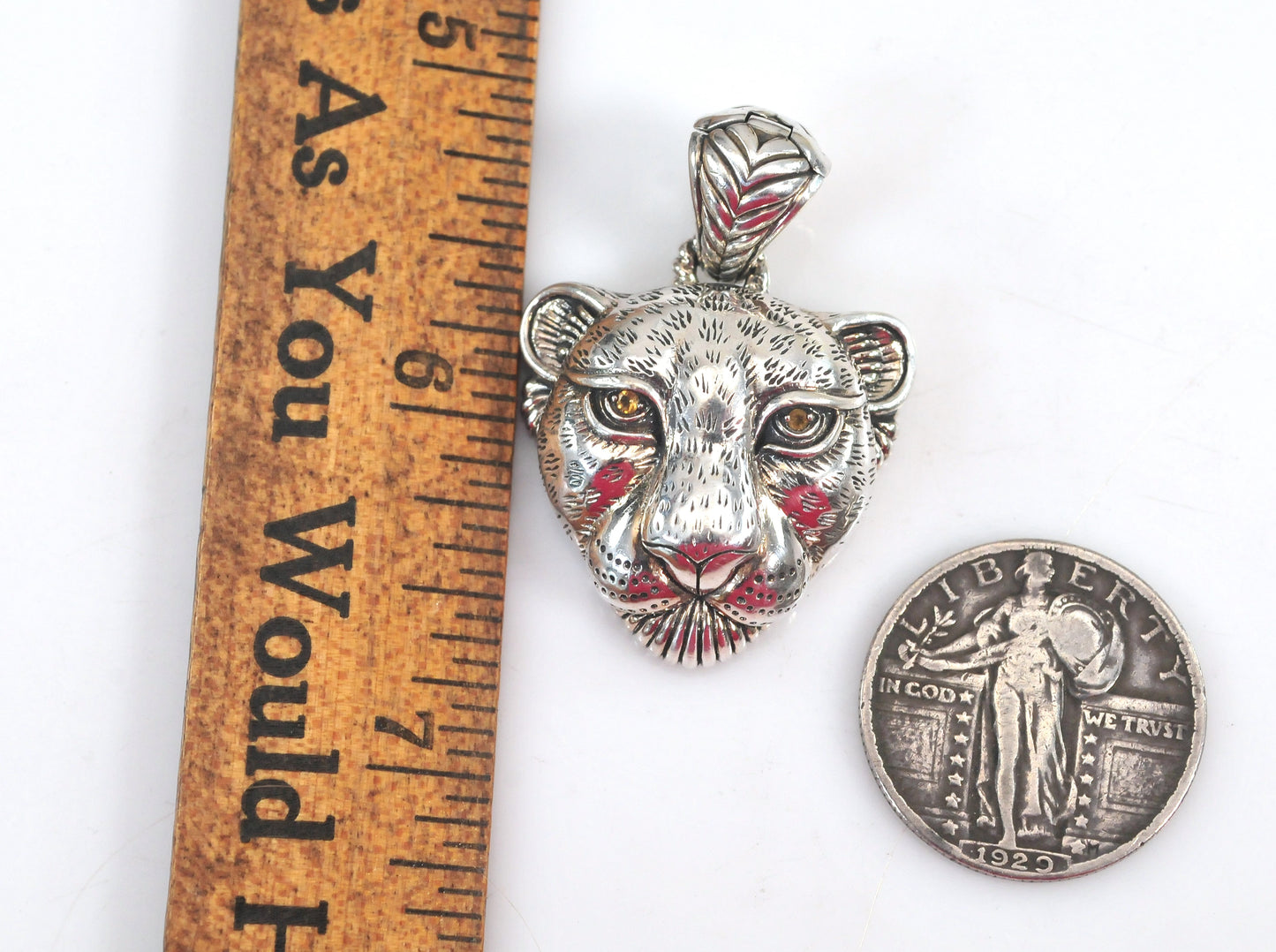 John Hardy Sterling Silver Lioness Enhancer Pendant