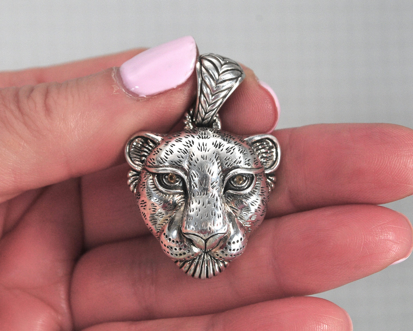 John Hardy Sterling Silver Lioness Enhancer Pendant