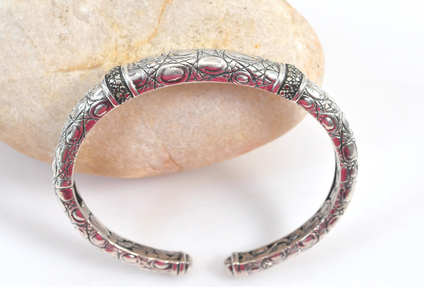 John Hardy Sterling Silver Hinged Cuff Bracelet