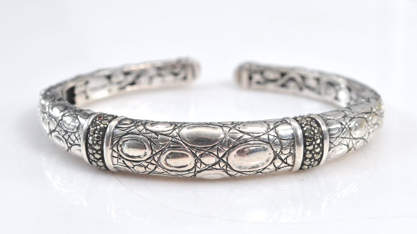 John Hardy Sterling Silver Hinged Cuff Bracelet