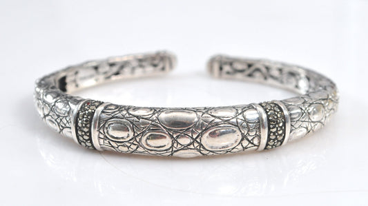 John Hardy Sterling Silver Hinged Cuff Bracelet