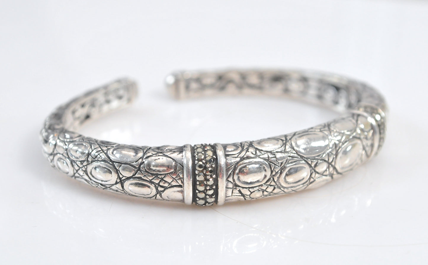 John Hardy Sterling Silver Hinged Cuff Bracelet
