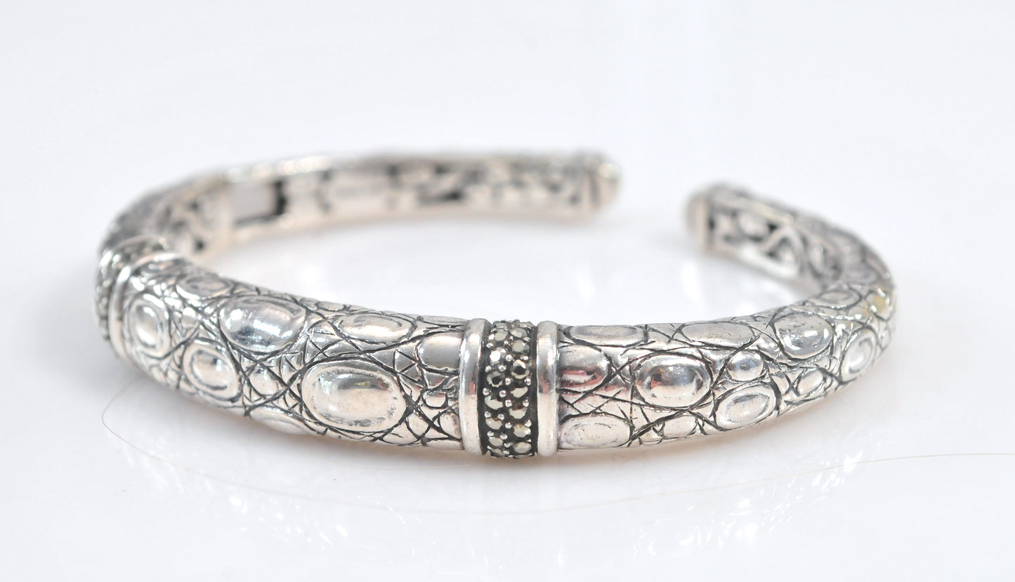 John Hardy Sterling Silver Hinged Cuff Bracelet