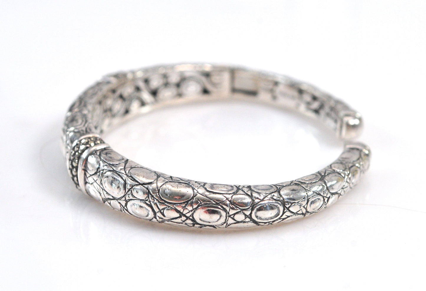 John Hardy Sterling Silver Hinged Cuff Bracelet