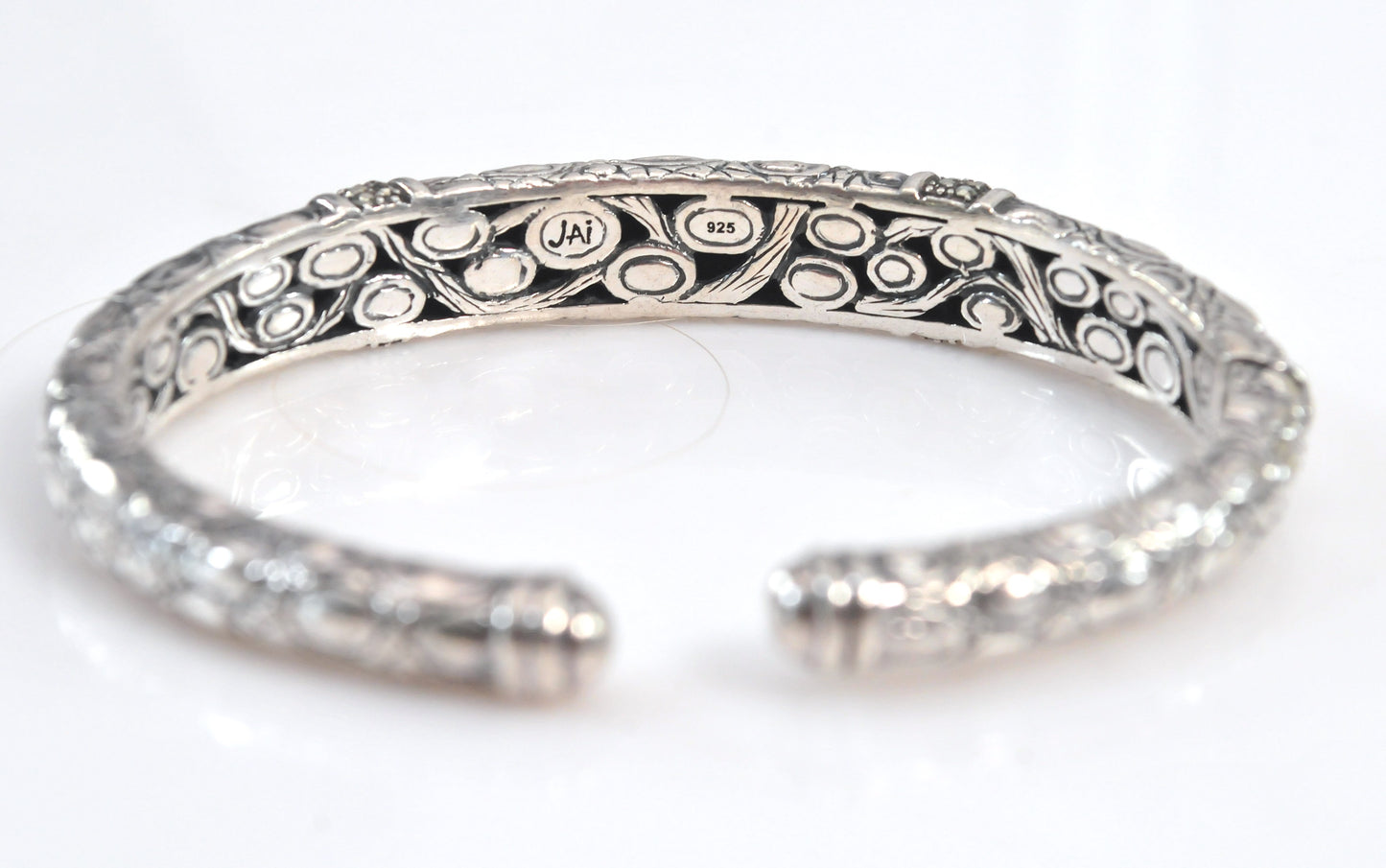 John Hardy Sterling Silver Hinged Cuff Bracelet