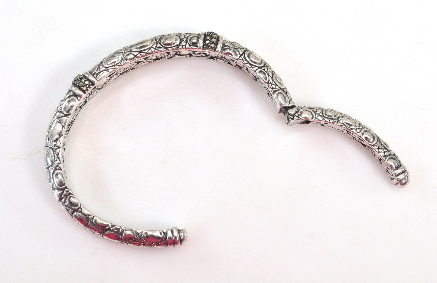 John Hardy Sterling Silver Hinged Cuff Bracelet