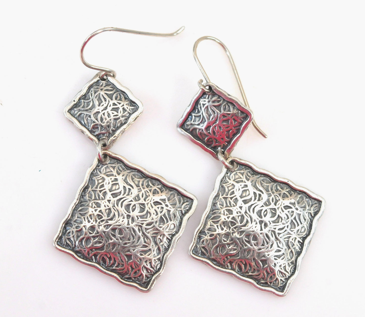 Geometric Or Paz Creations Sterling Silver Double Drop Earrings