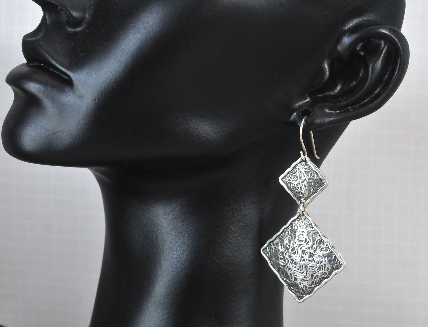 Geometric Or Paz Creations Sterling Silver Double Drop Earrings