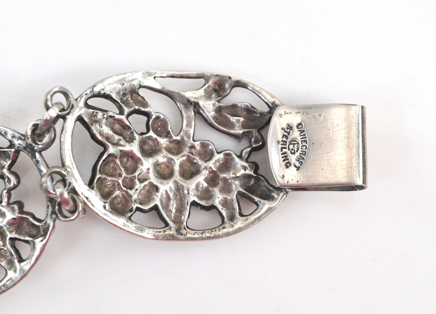 Vintage Danecraft Felch Sterling Silver Flower Bracelet