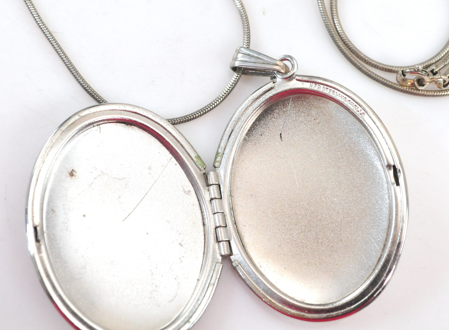 Large Sterling Silver Oval Locket Necklace