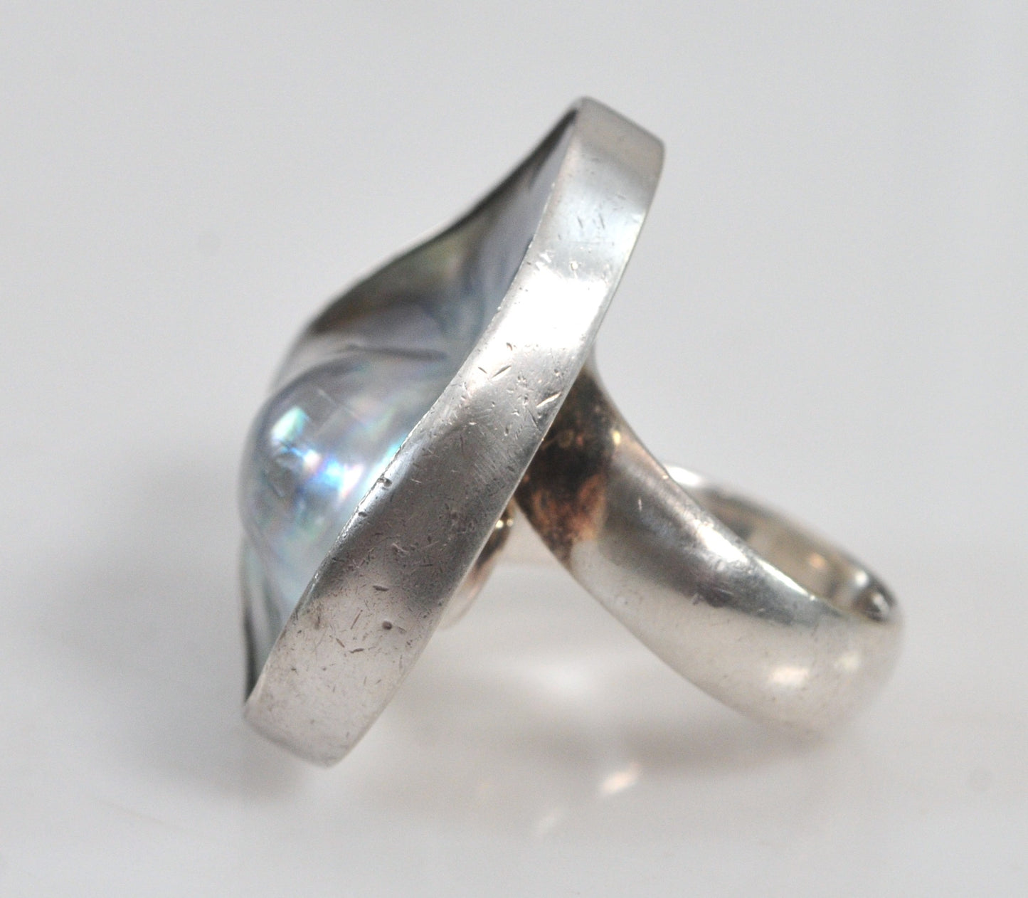 Huge 950 Charles Albert Fine Silver Blister Pearl Ring