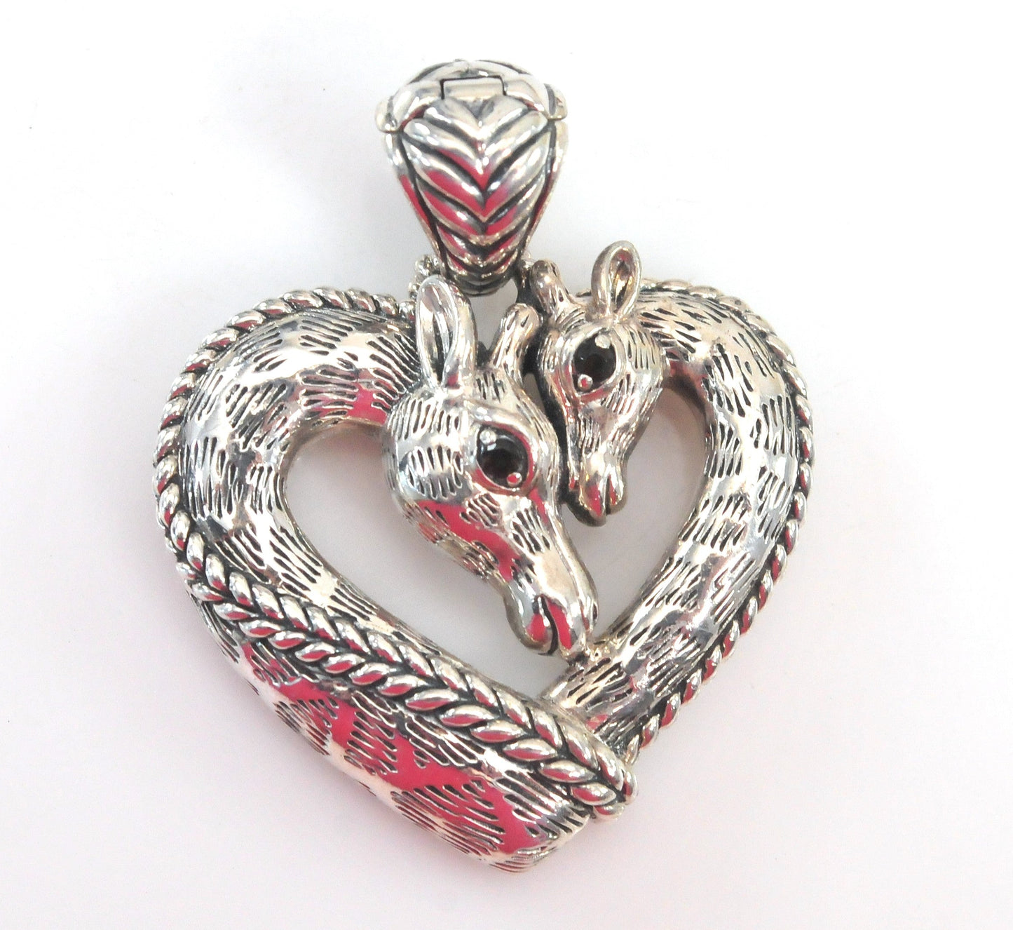John Hardy Sterling Silver Giraffe Heart Enhancer Pendant
