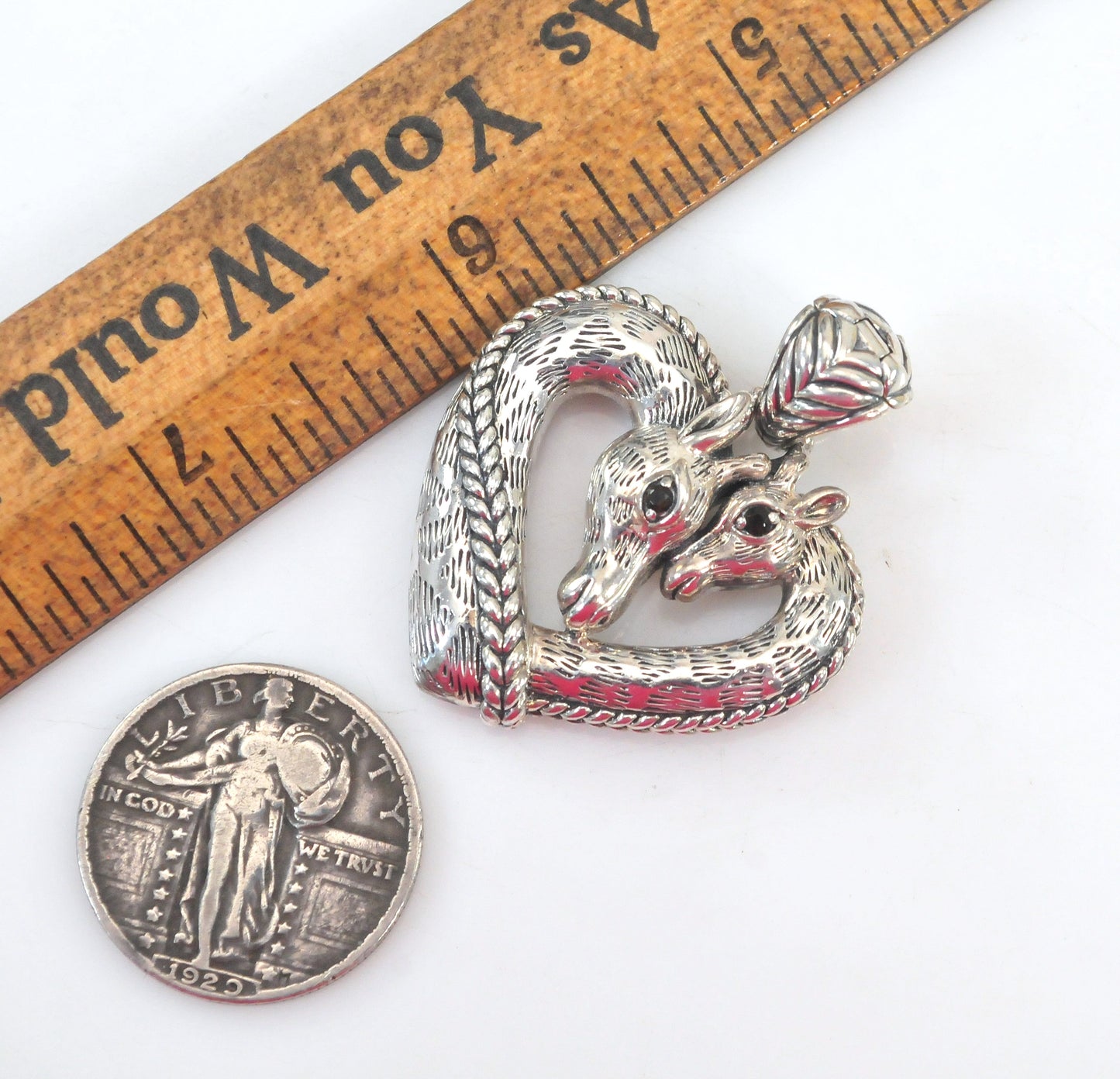 John Hardy Sterling Silver Giraffe Heart Enhancer Pendant