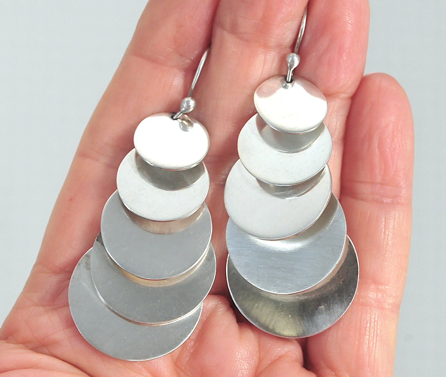 LARGE Taxco Sterling Silver Statement Earrings