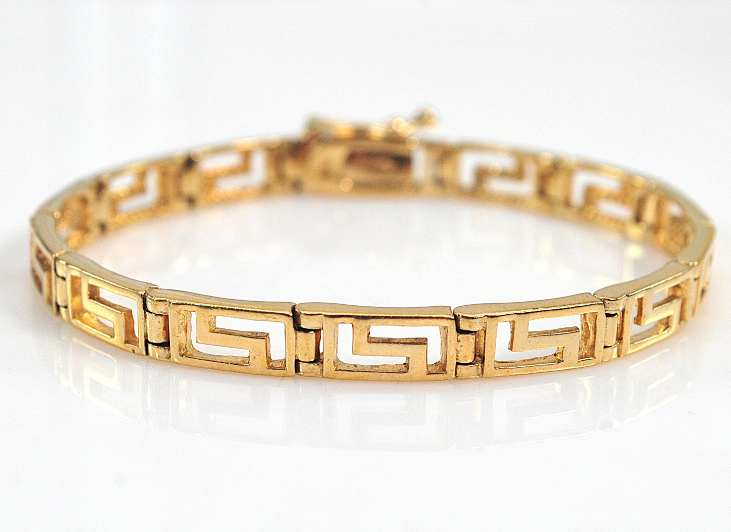 Gold over Sterling Silver Greek Key Bracelet