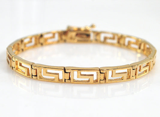 Gold over Sterling Silver Greek Key Bracelet