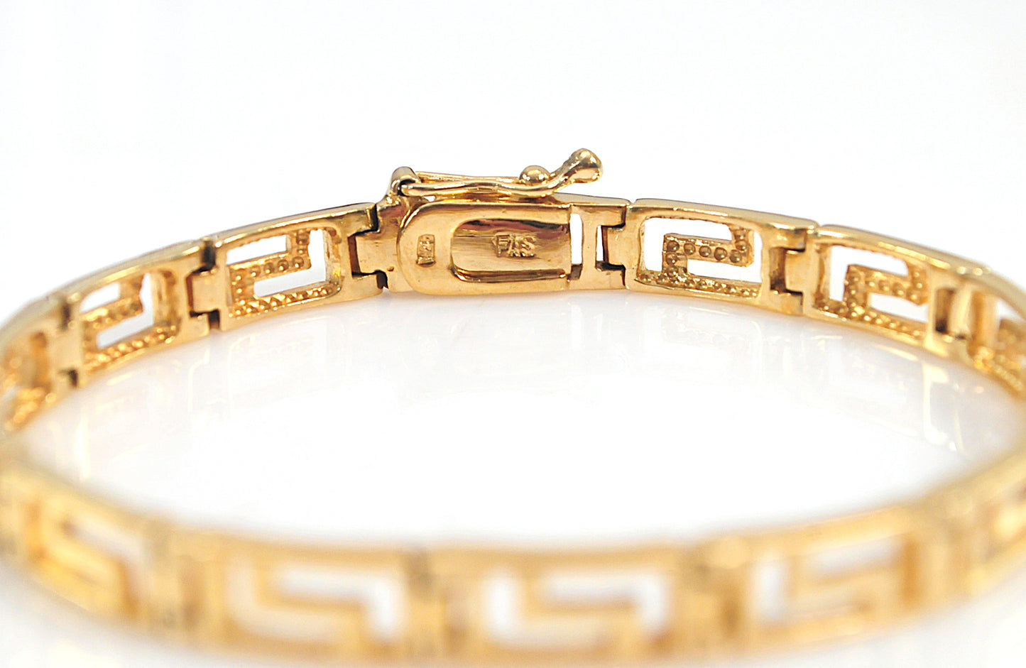 Gold over Sterling Silver Greek Key Bracelet
