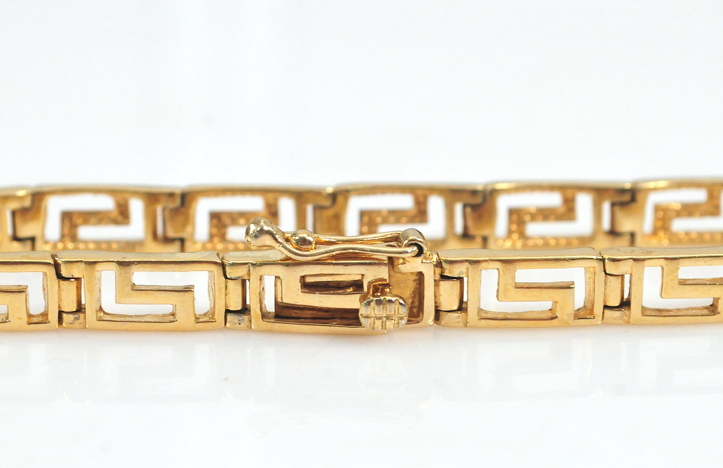 Gold over Sterling Silver Greek Key Bracelet