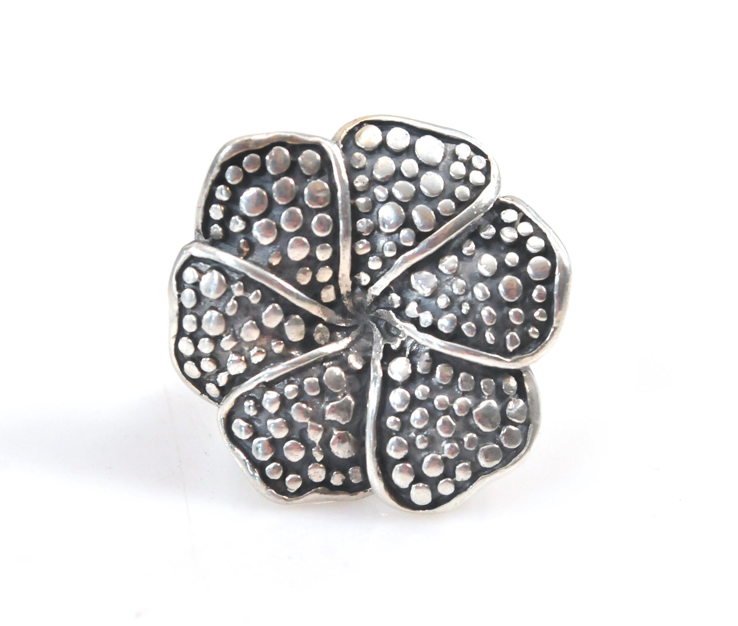 Large Sterling Silver Flower Ring