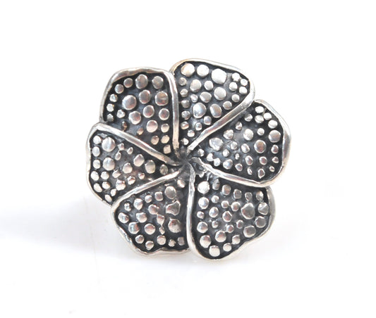 Large Sterling Silver Flower Ring