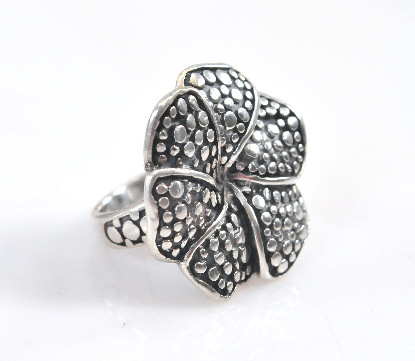 Large Sterling Silver Flower Ring