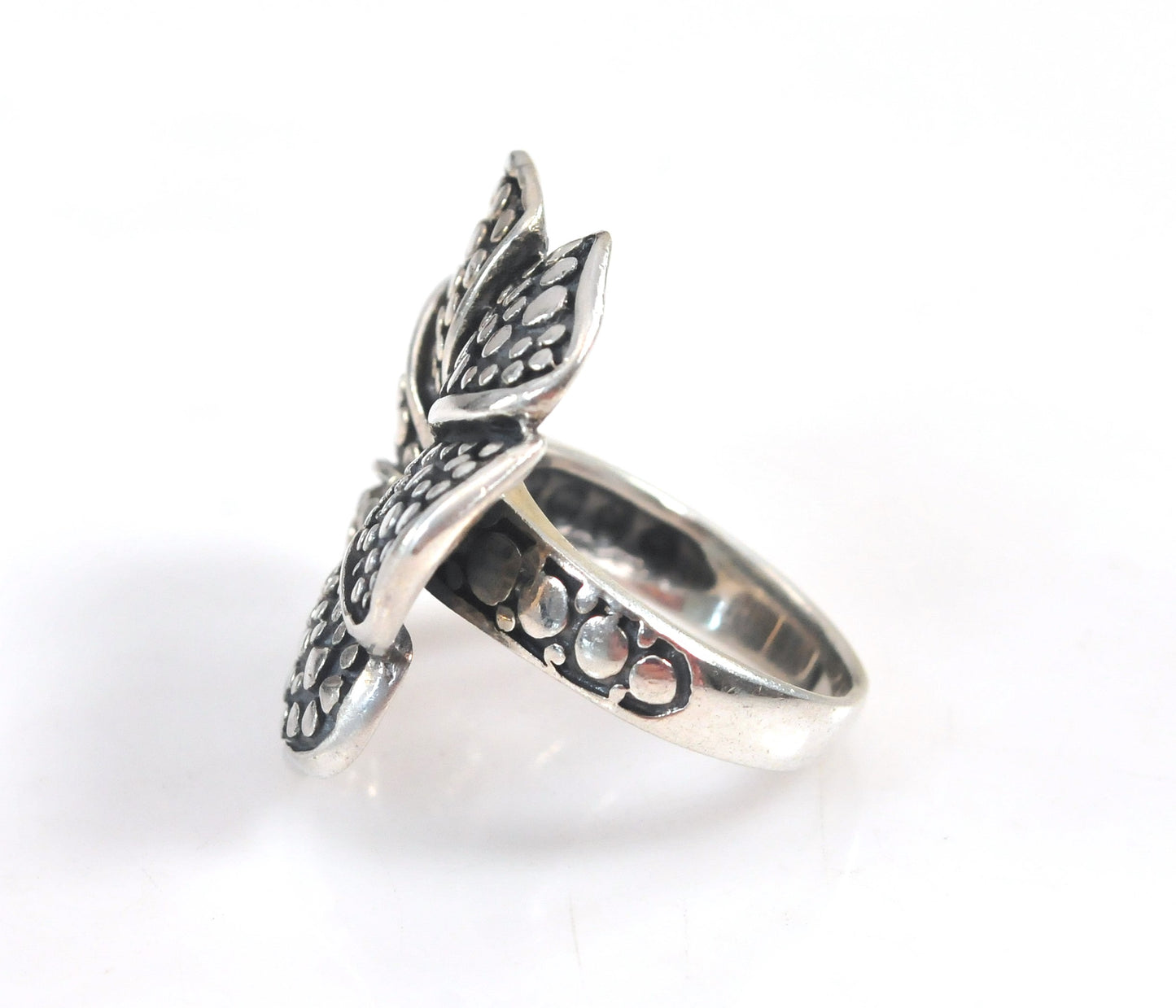 Large Sterling Silver Flower Ring