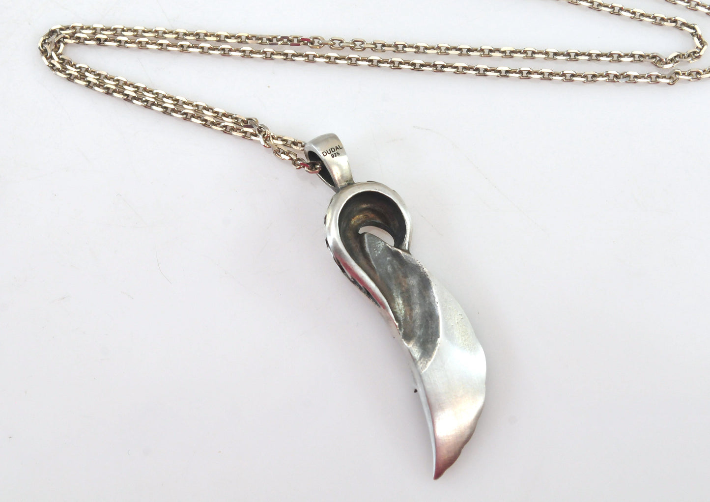 Dudal Sterling Silver Wing Pendant Necklace