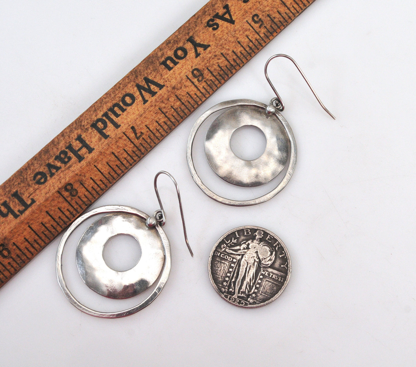 Silpada Sterling Silver Hammered Circle Earrings