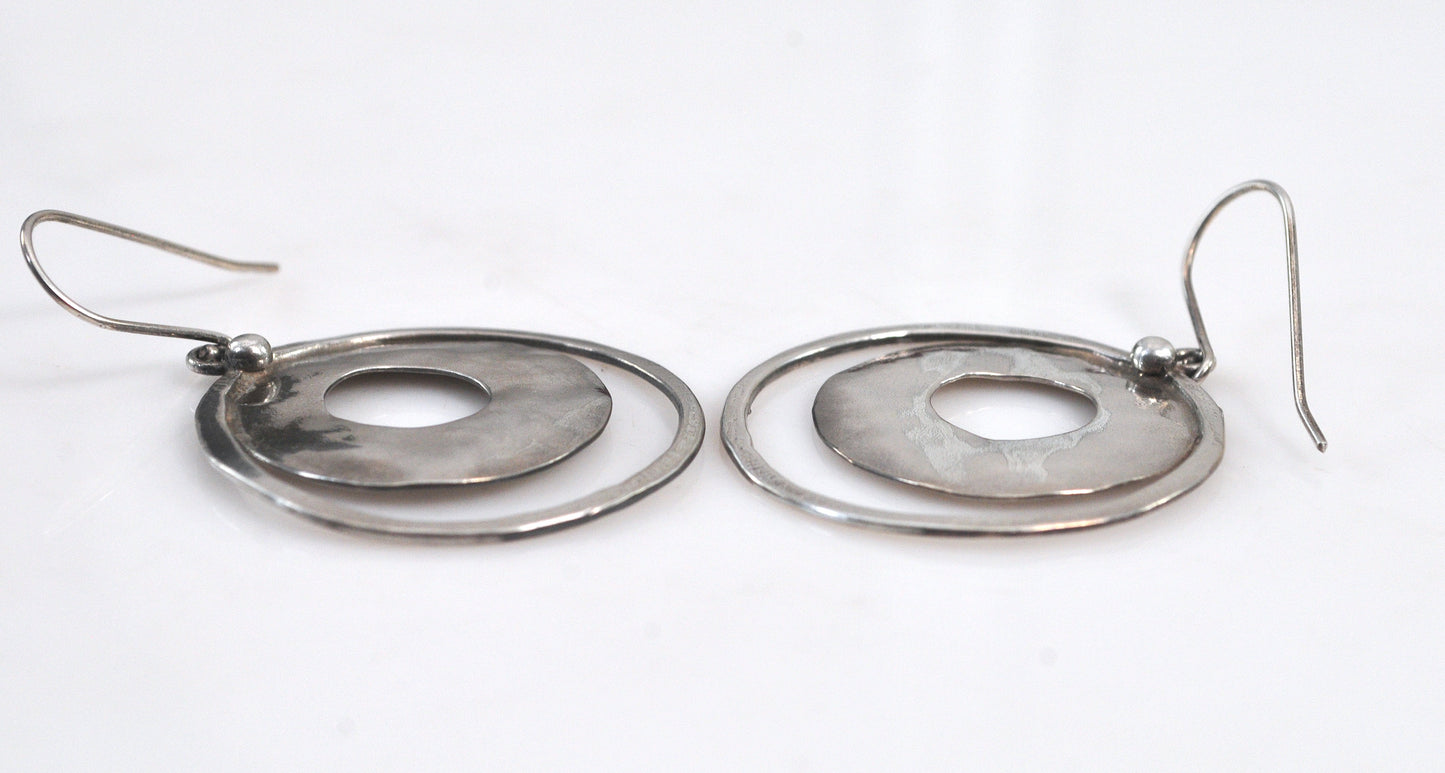 Silpada Sterling Silver Hammered Circle Earrings