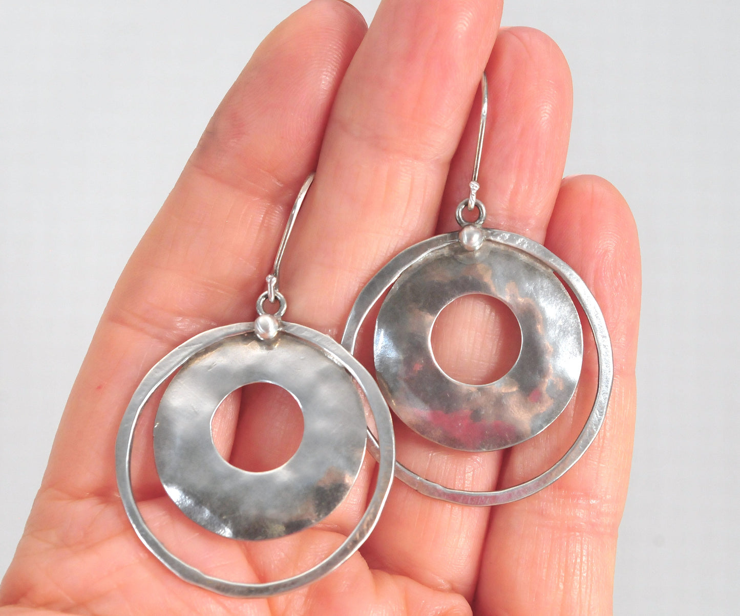 Silpada Sterling Silver Hammered Circle Earrings