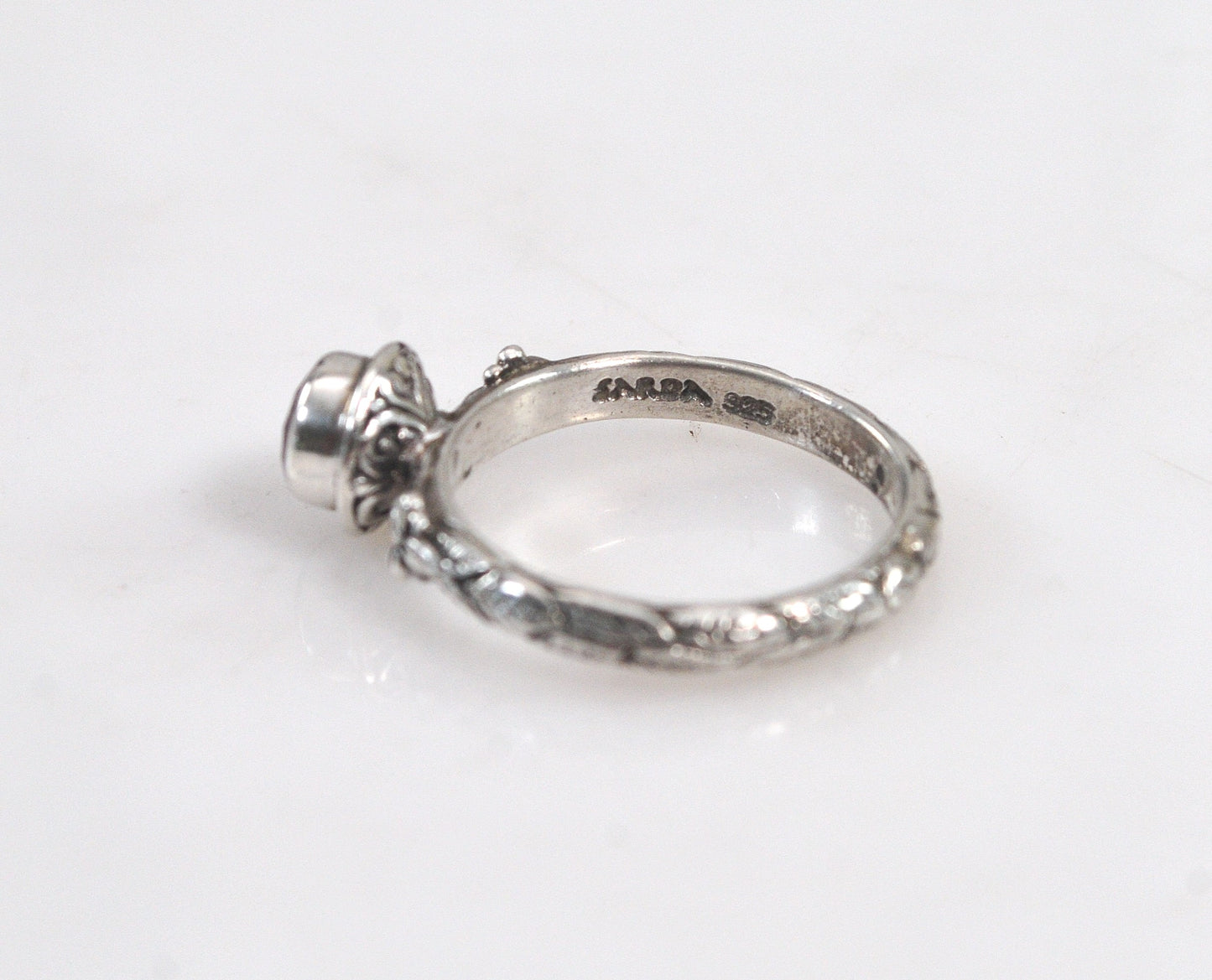 Sarda Sterling Silver Garnet Ring