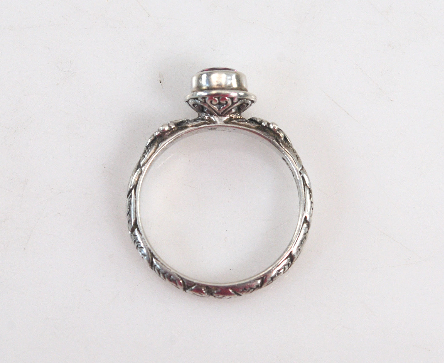 Sarda Sterling Silver Garnet Ring