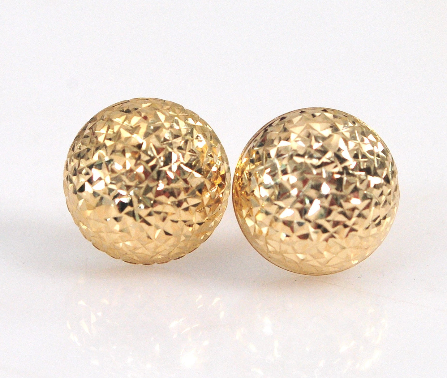 14K Gold Dome Stud Earrings