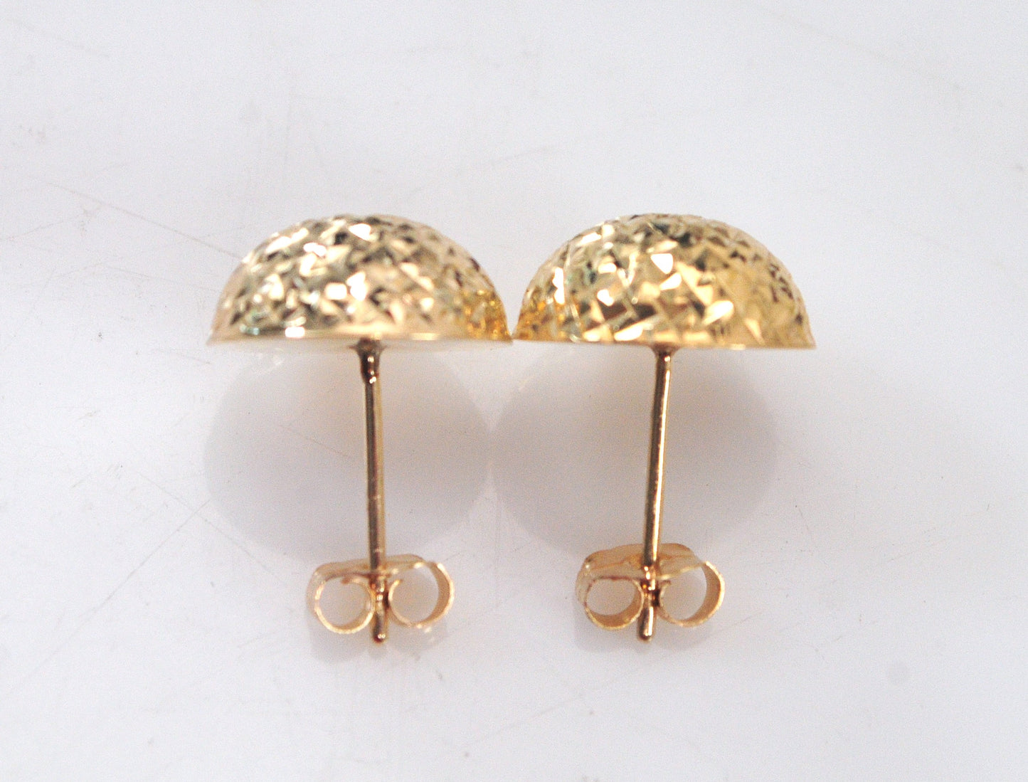 14K Gold Dome Stud Earrings