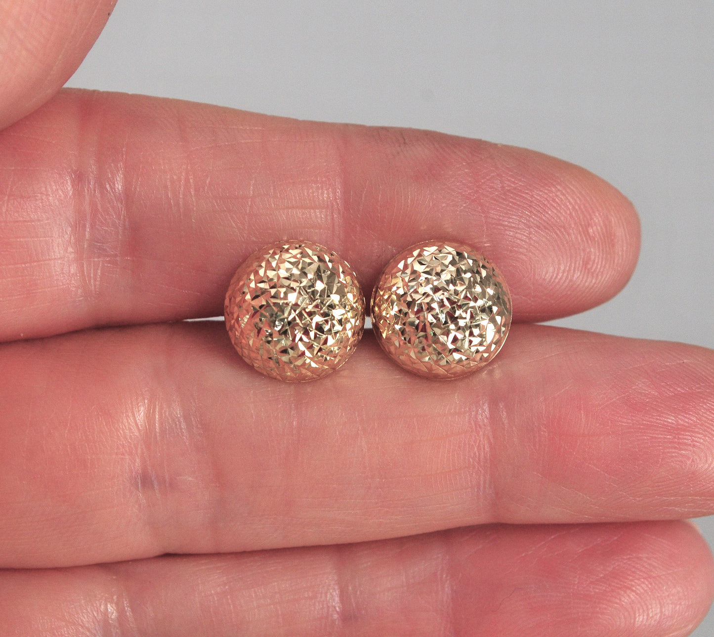 14K Gold Dome Stud Earrings