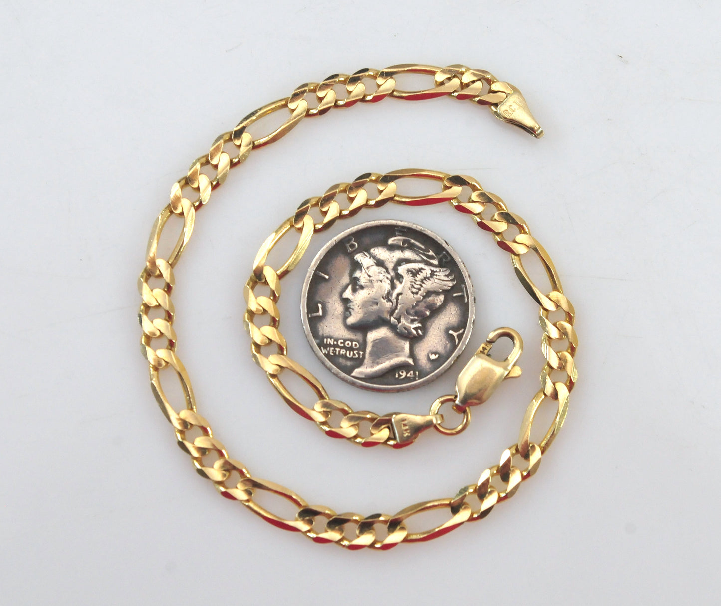 14K Gold Figaro Bracelet