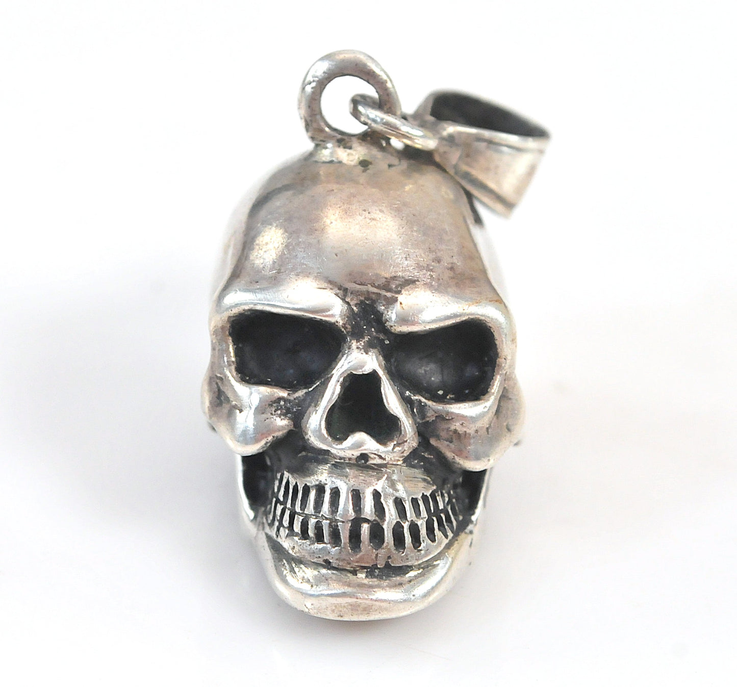 Large Sterling Silver Skull Pendant