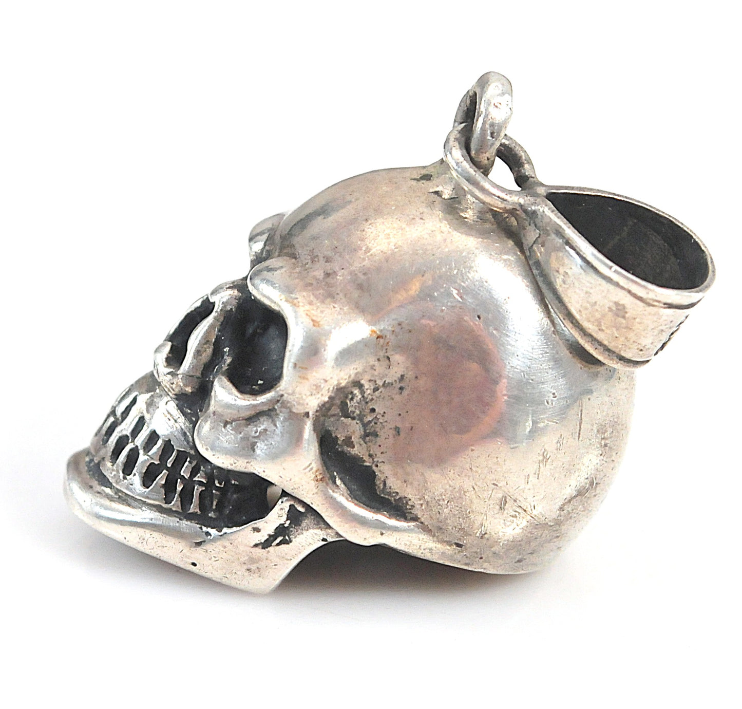Large Sterling Silver Skull Pendant