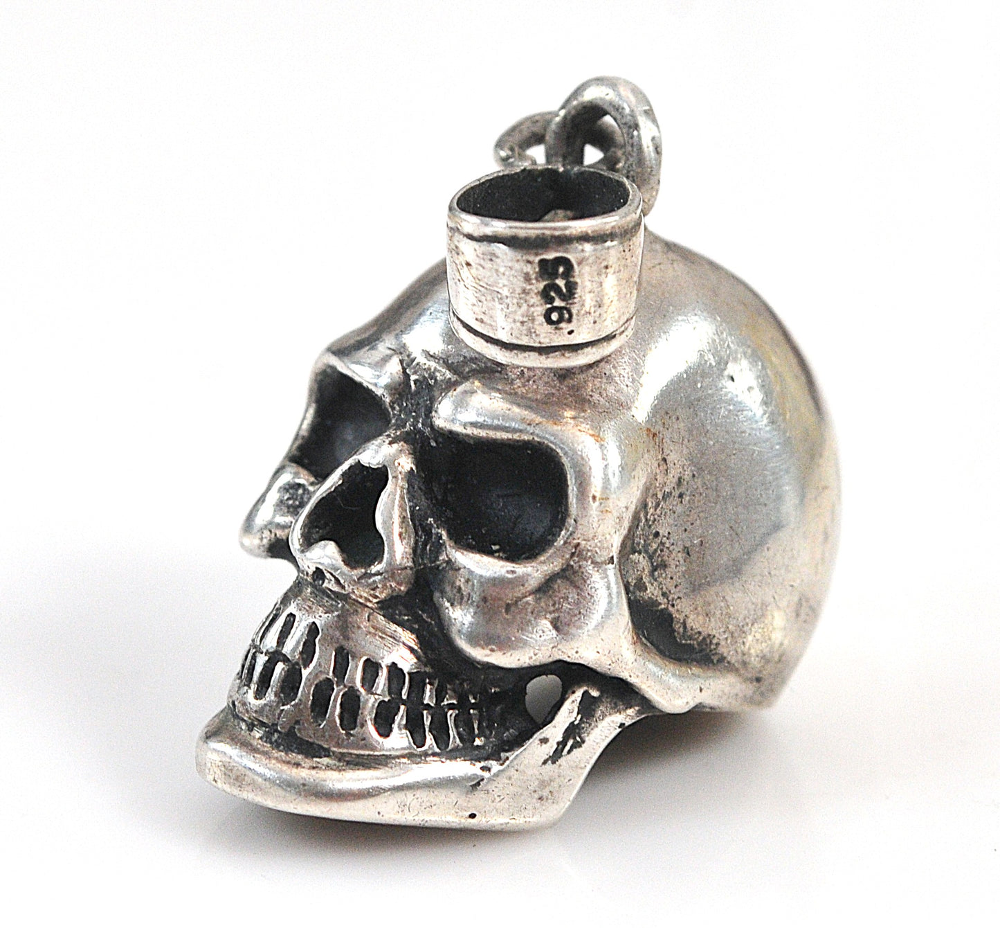 Large Sterling Silver Skull Pendant