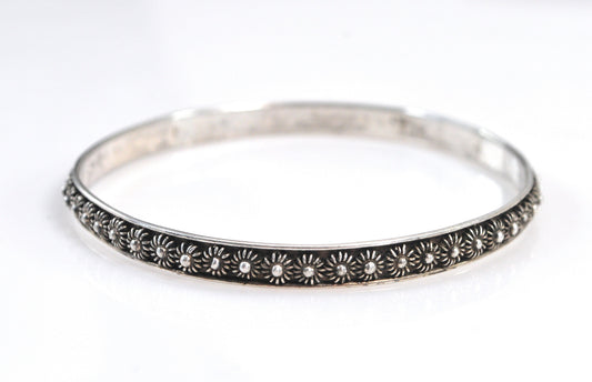 925 Mexico Sterling Cannetille Bangle Bracelet