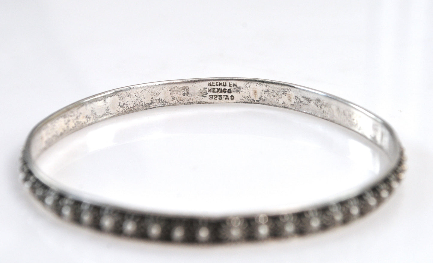 925 Mexico Sterling Cannetille Bangle Bracelet